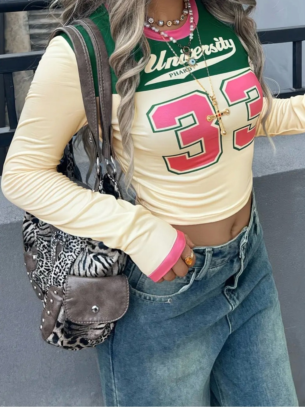 💗 University 33 Cropped Long Sleeve Top – NWT